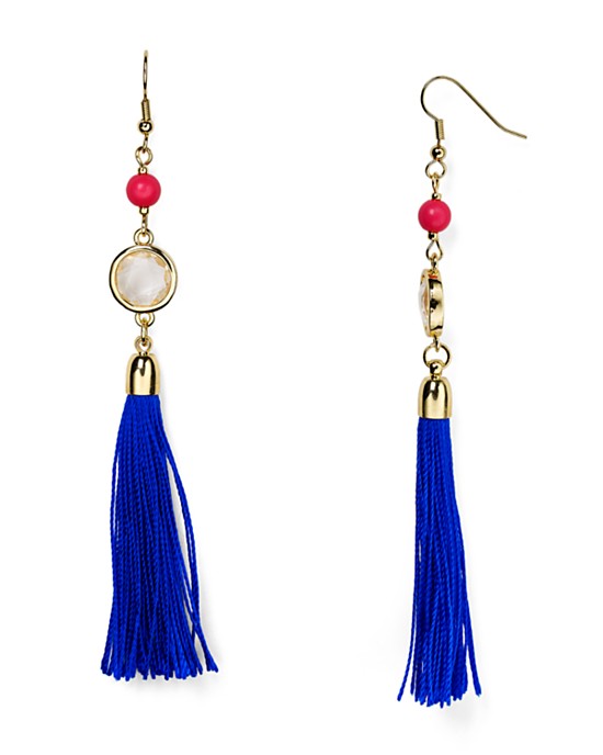 AQUA Blue Tassel Earrings 