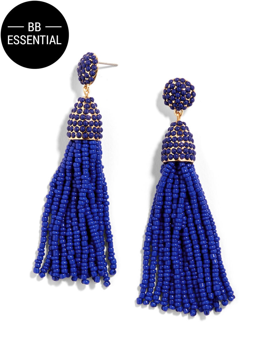 BaubleBar Cobalt Blue Piñata Tassel Earrings