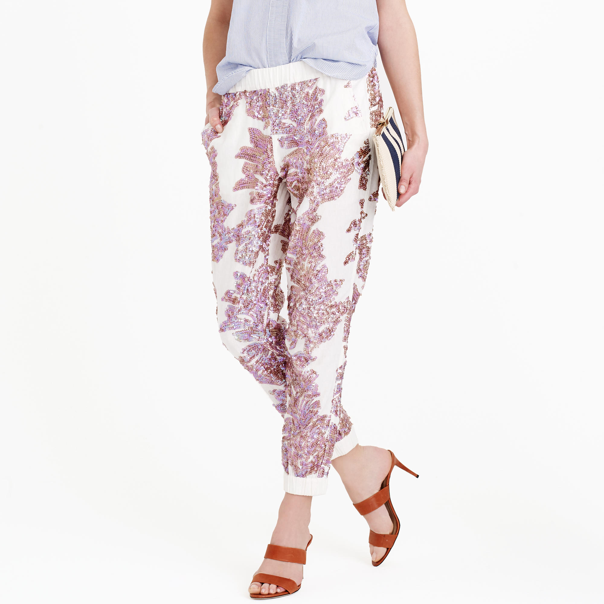 J Crew Seaside Pant in Iridescent Sequin 